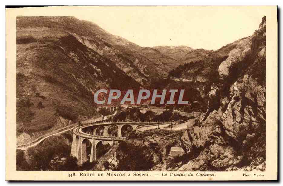 CPA Route de Menton a Sospel Le Viaduc du Caramel