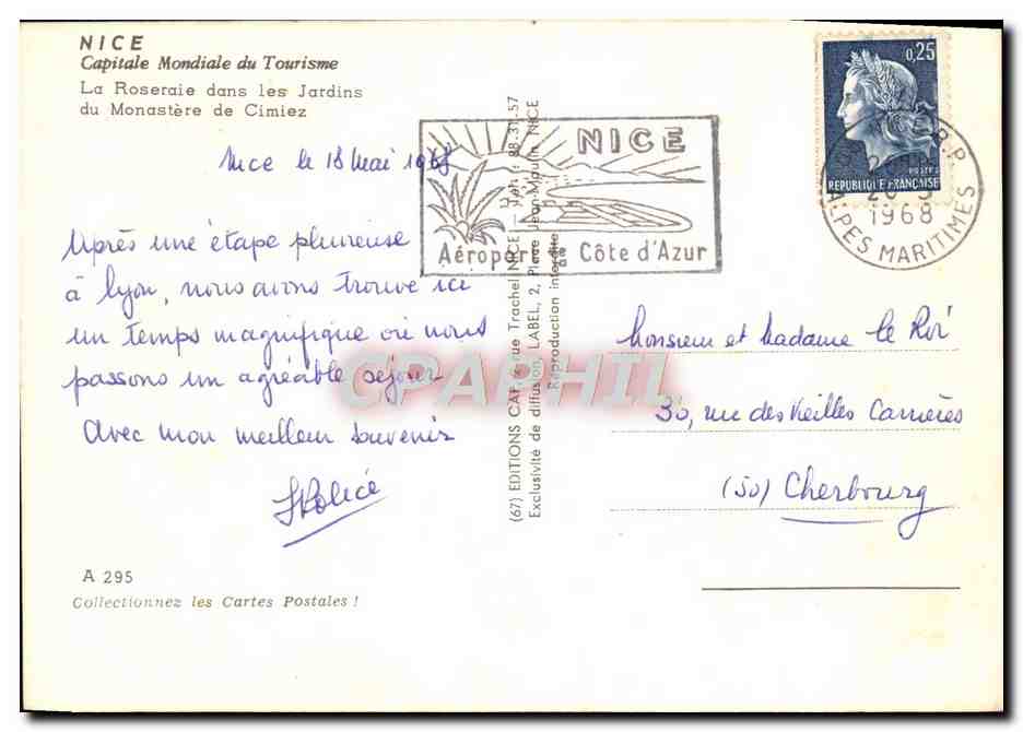 CPM Nice Capitale Mondiale du Tourisme La roseraie dans les jardins du monastere de Cimiez — Verso