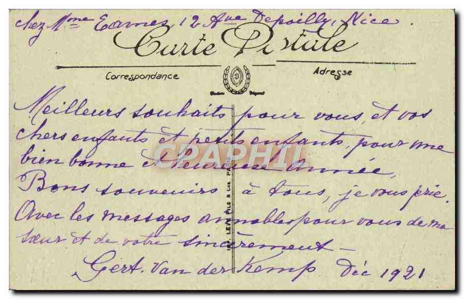 CPA Nice Cimiez Cour du Monastere Le Puits  — Rückseite