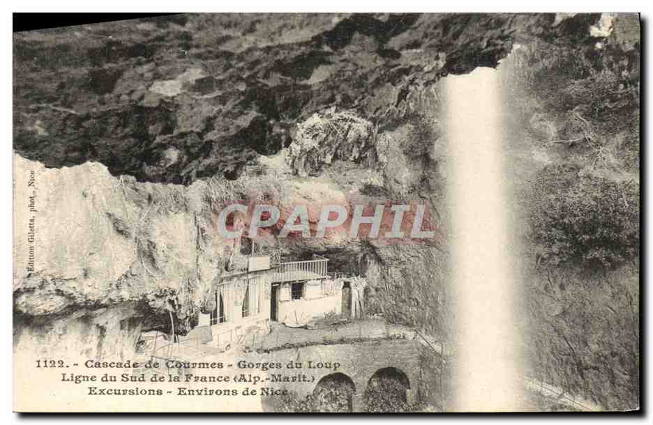CPA Cascade de Courmes Gorges du Loup Ligne du Sud de la France Excursions Environs de Nice 