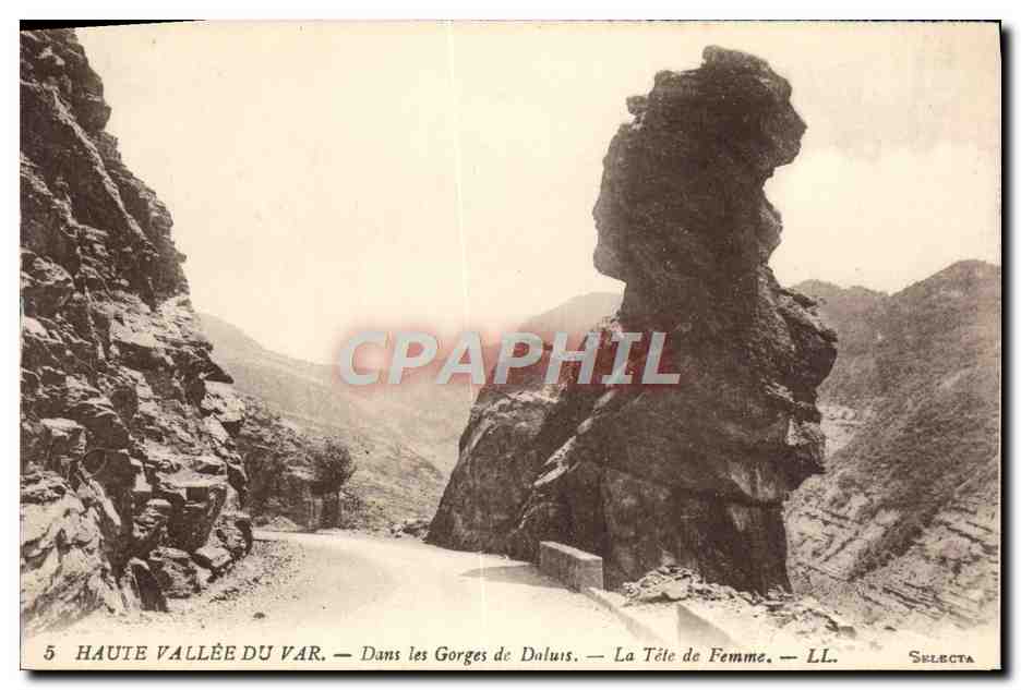 CPA Haute Vallee du Var Dans les Gorges de Daluis La Tete de Femme 