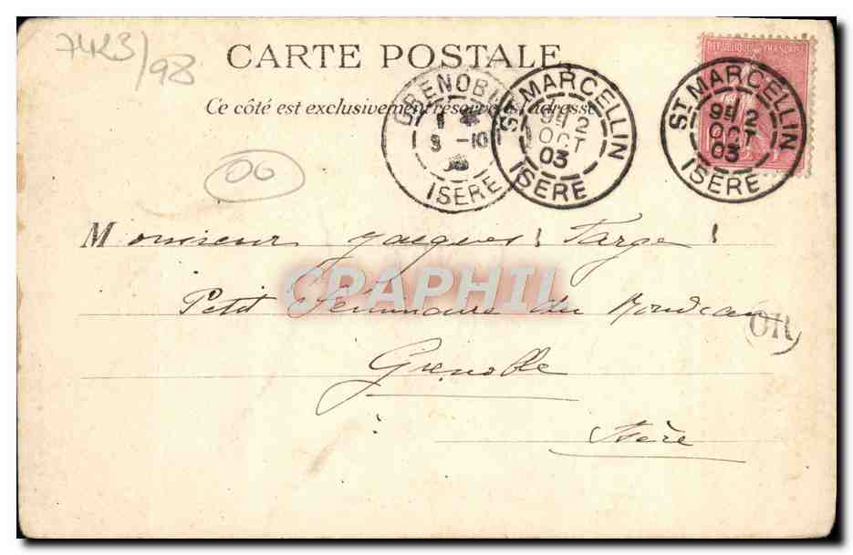 CPA Grasse L'Avenue Victoria et le Grand Hotel  — Rückseite