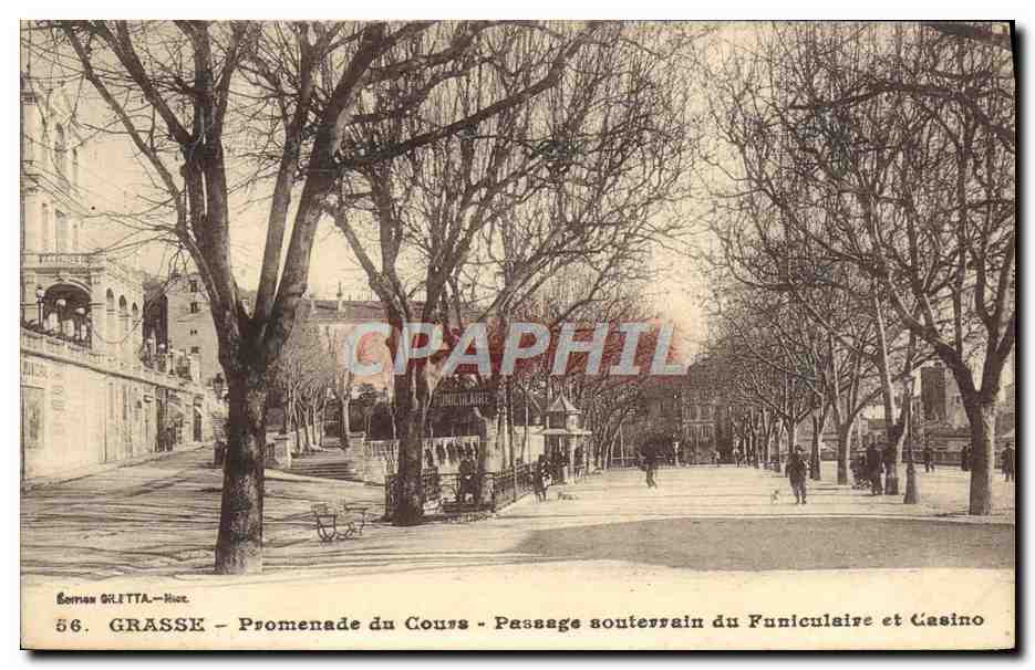 CPA Grasse Promenade du Cours Passage souterrain du funiculaire et casino