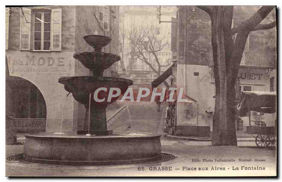 CPA Grasse Place aux Aires La Fontaine 