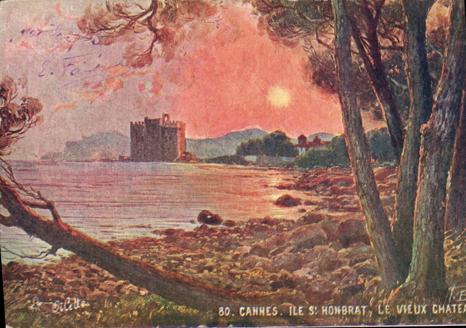 CPA Cannes lle St Honorat Le Vieux Chateau
