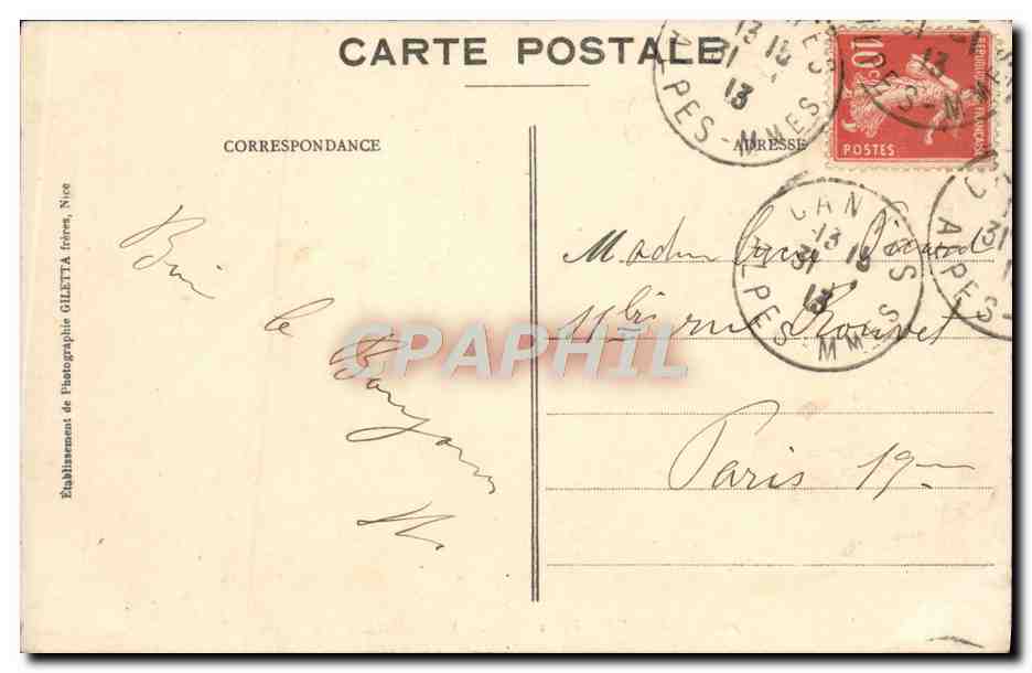 CPA Cannes Vieux Chateau St Honorat Ile de Lerins  — Rückseite