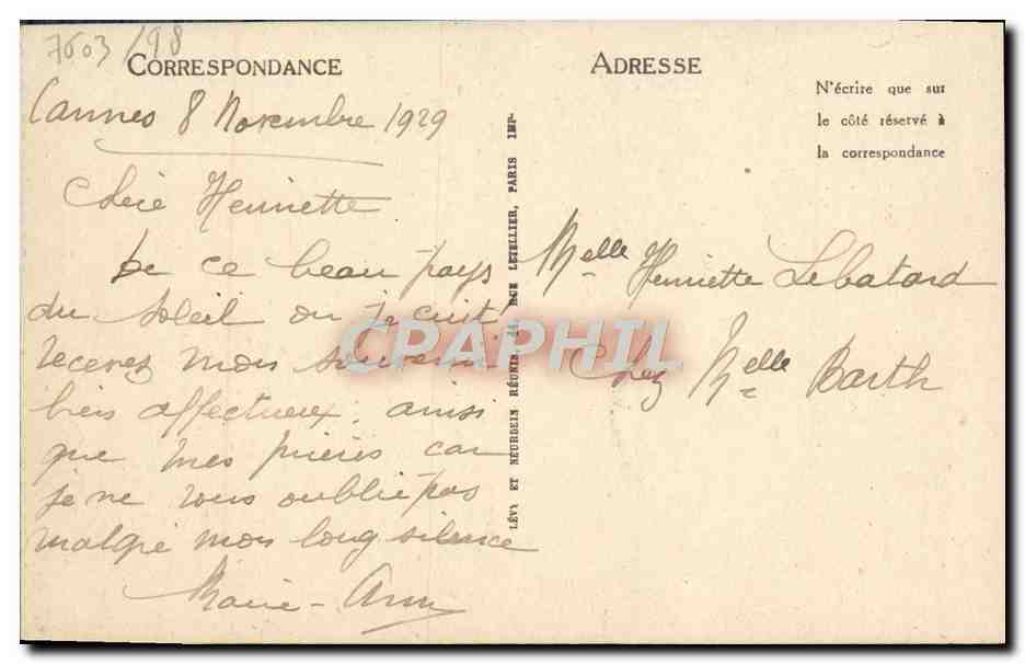 CPA Saint Honorat L'ile de Lerins L'ancien monastere a travers les pins — Verso
