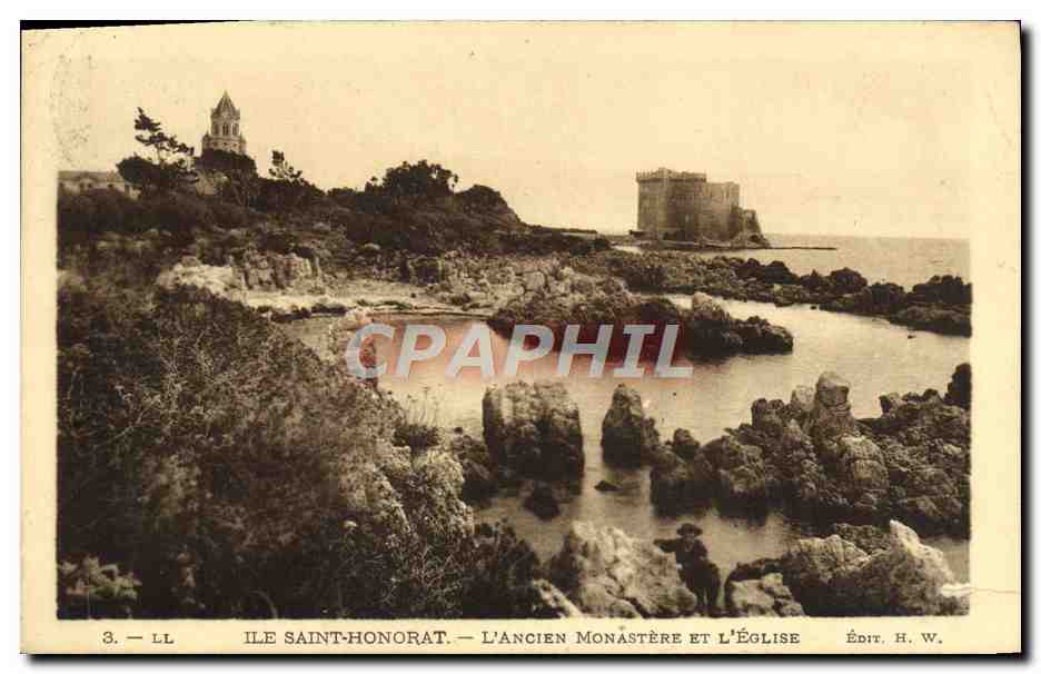 CPA Ile Saint Honorat L'Ancien Monastere et l'Eglise 