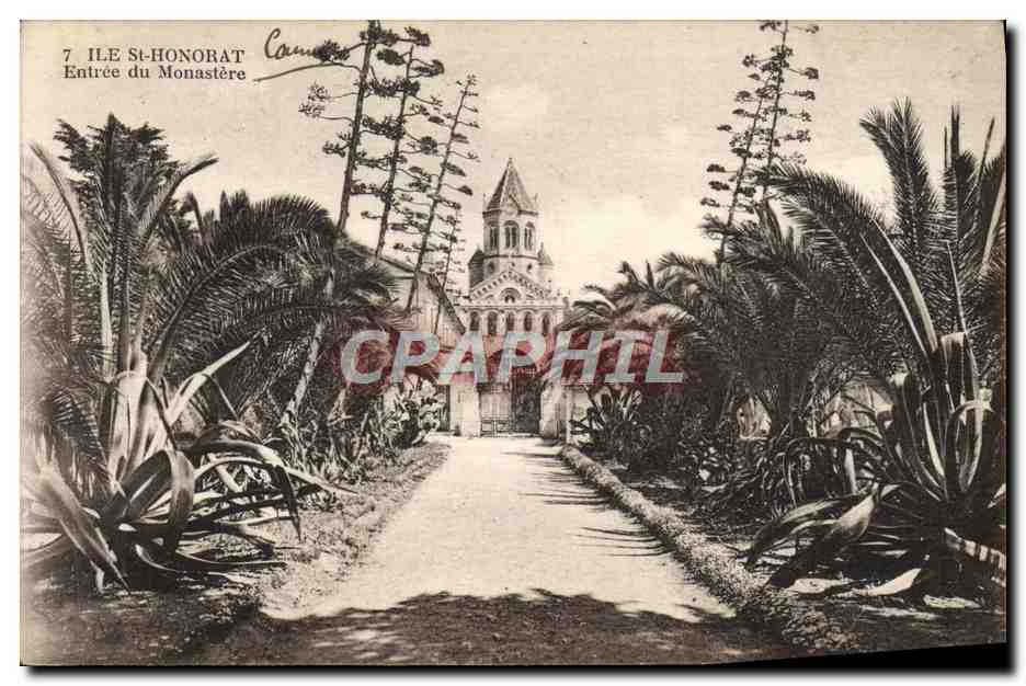 CPA Ile Saint Honorat Entree du Monastere 