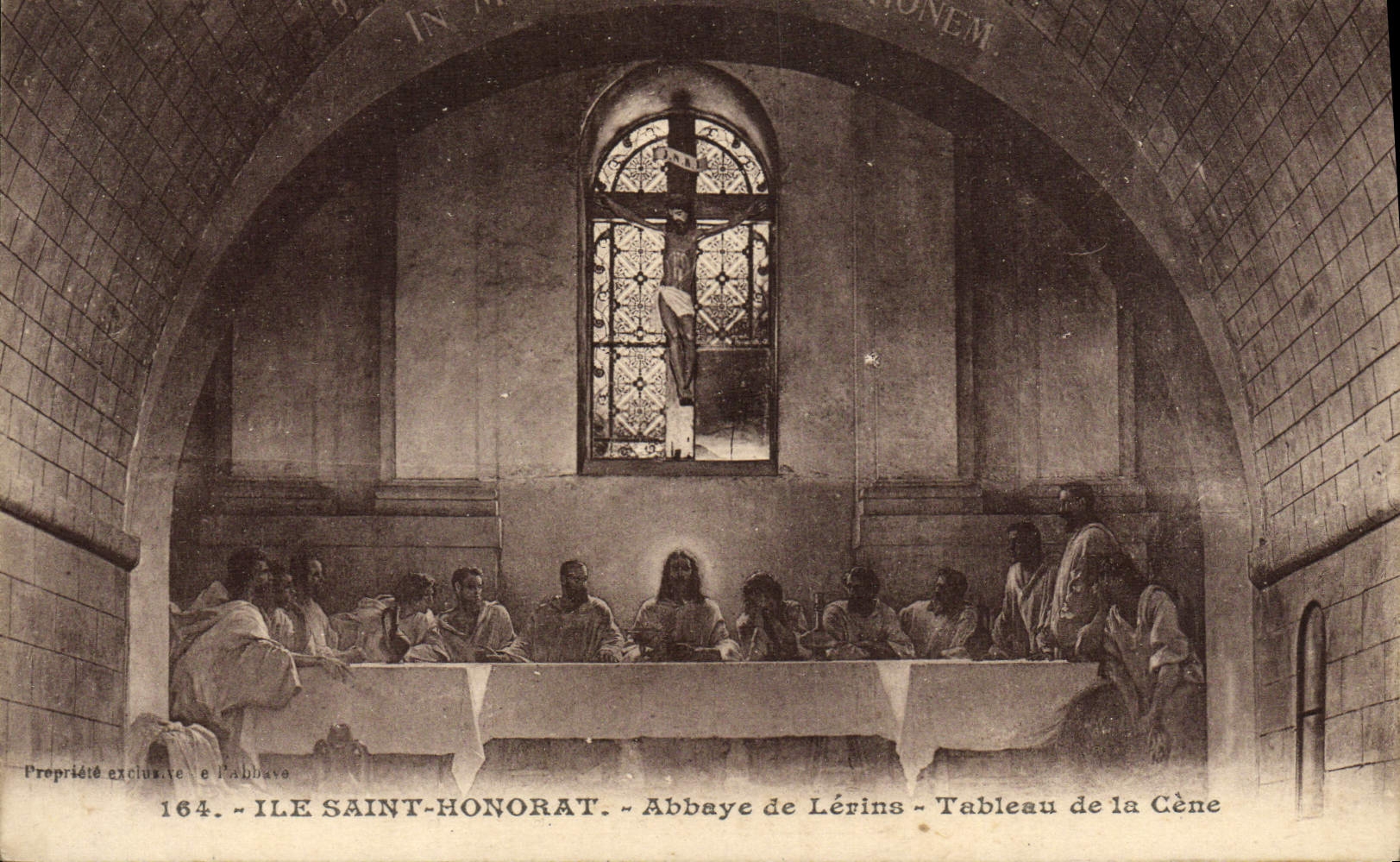 CPA Ile St Honorat Abbaye de Lerins Tableau de la Cene
