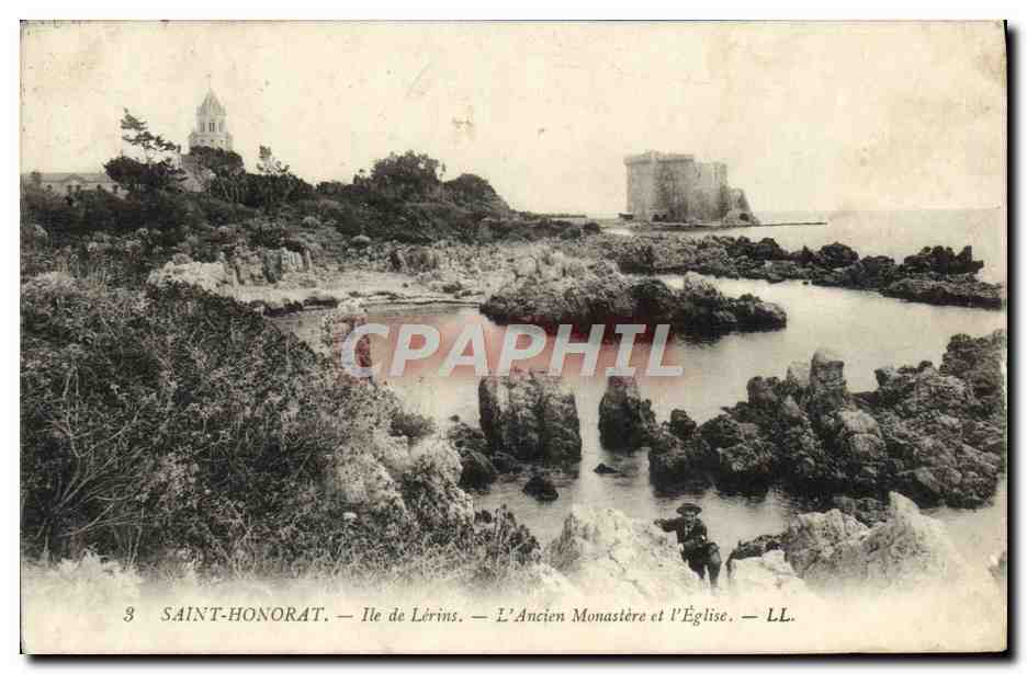 CPA Saint Honorat lle de Lerins L'Ancien Monastere et l'Eglise 