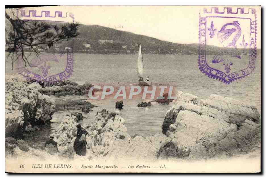 CPA lles de Lerins Sainte Marguerite Les Rochers 