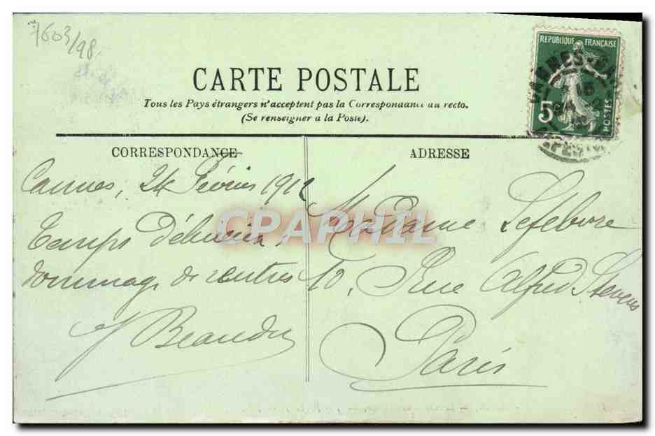 CPA lles de Lerins Sainte Marguerite Les Rochers  — Verso
