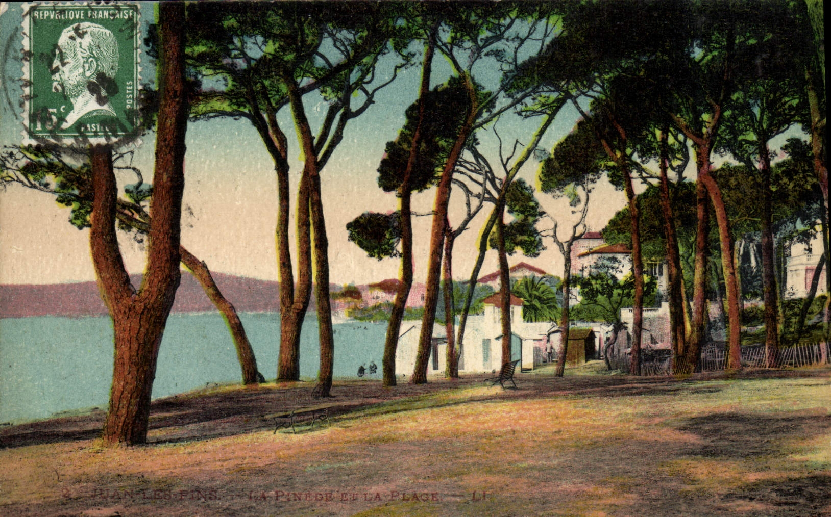 CPA Juan les Pins La pinede de la plage 