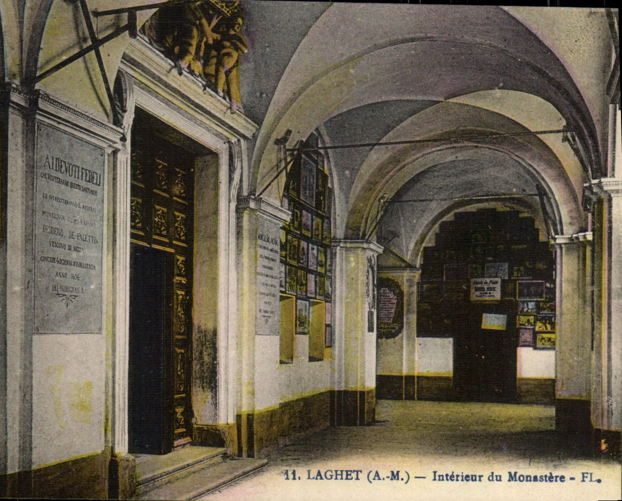 CPA Laghet Interieur du Monastere
