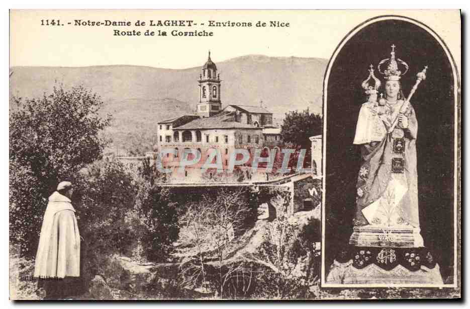 CPA Notre Dame de Laghet Environs de Nice Route de la Corniche 