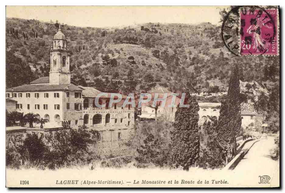 CPA Laghet Le Monastere et la Route de la Turbie 