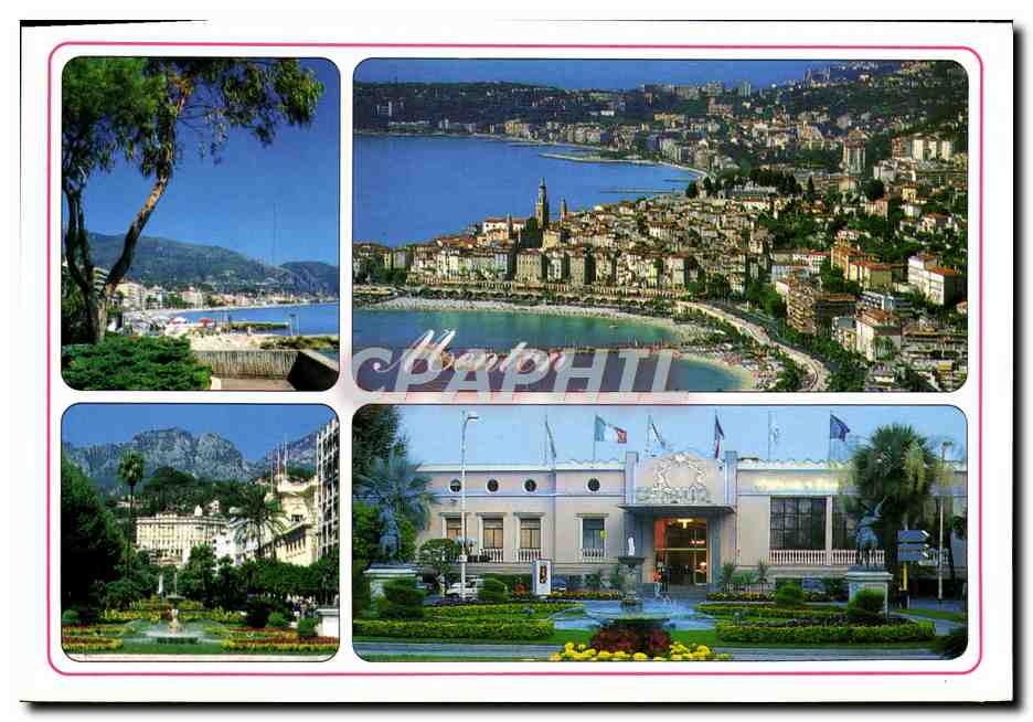 Menton — vue panoramique et hôtel — éditeur Les Éditions MAR