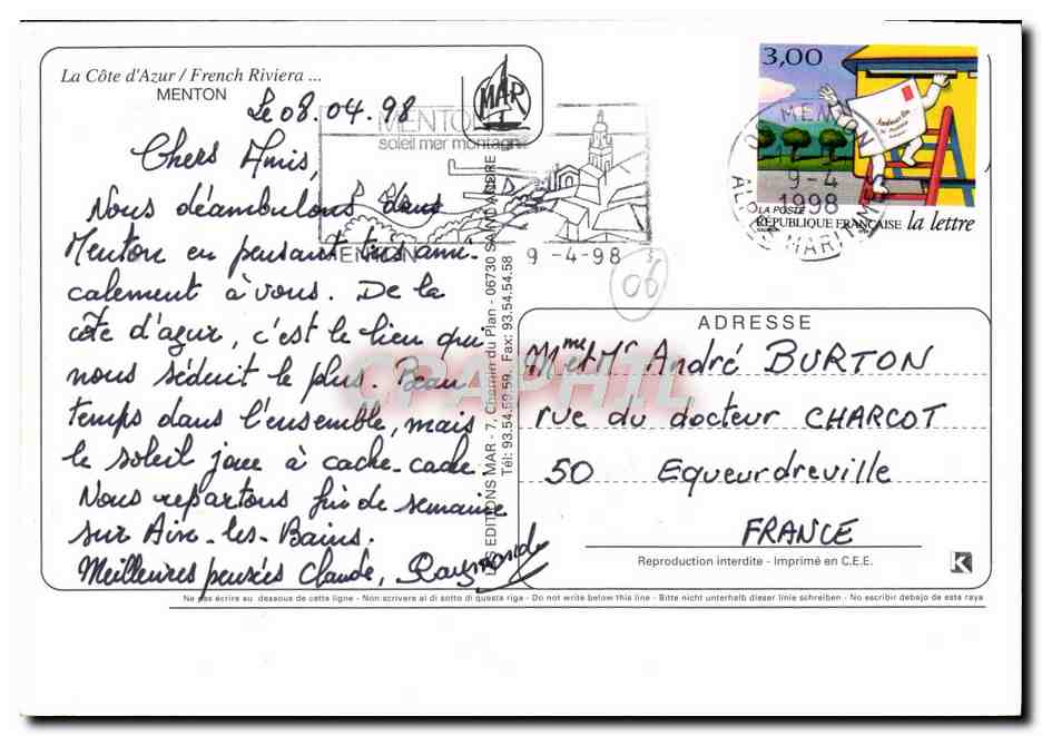 CPM Menton  — Verso