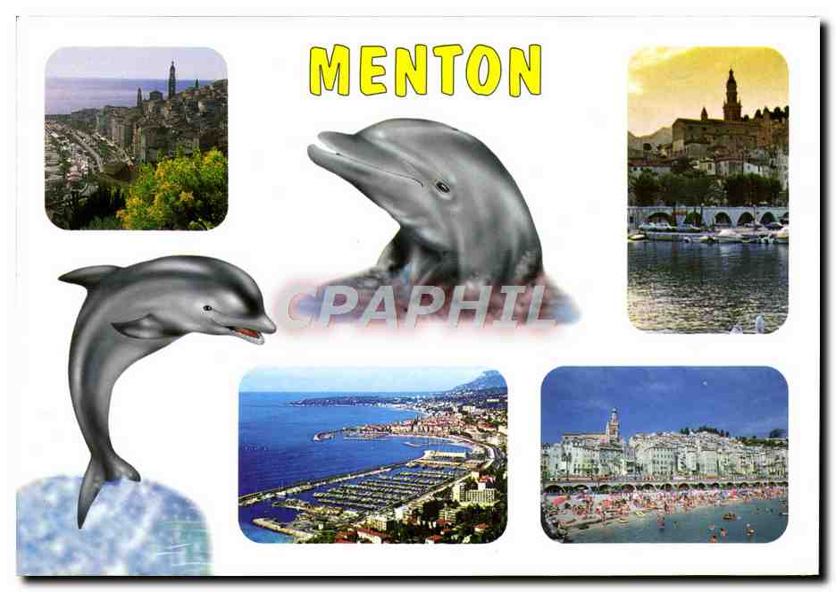 Menton — vue panoramique et dôlphins — éditions Les Éditions MAR