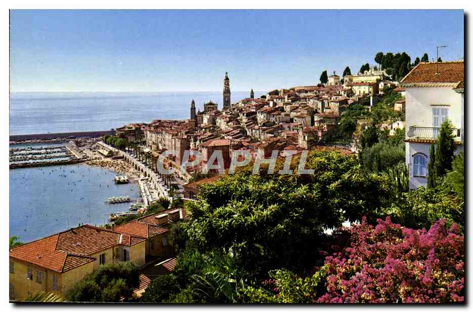 CPM Menton Vue Generale La Vieille Ville