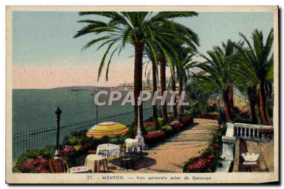 CPA Menton Vue Generale Prise De Garavan