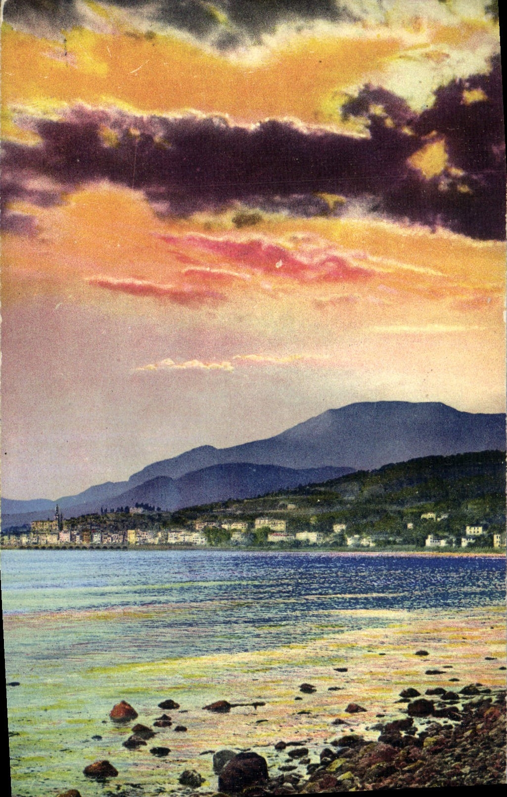 CPA Menton Coucher du Soleil
