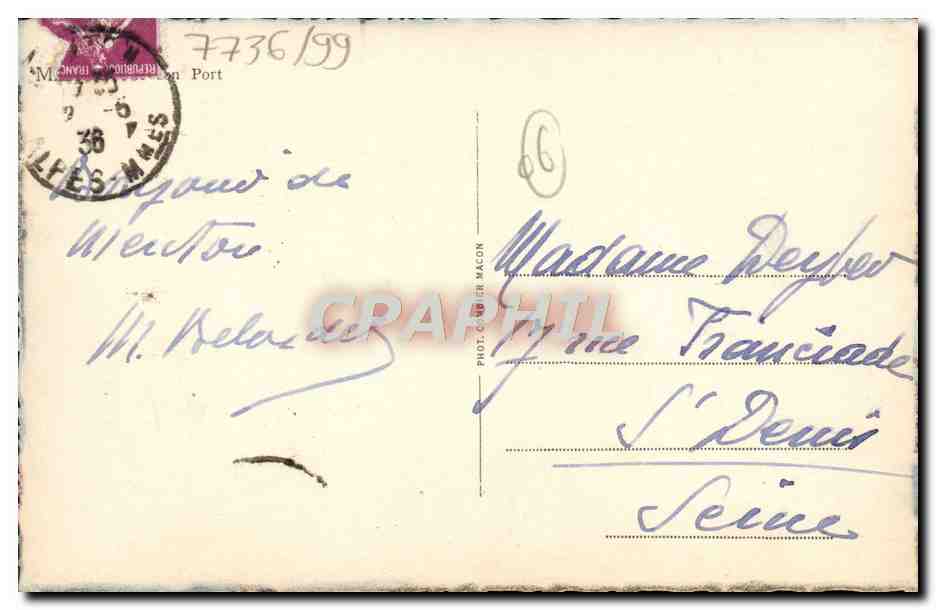 CPA Menton Le port Bateau  — Rückseite