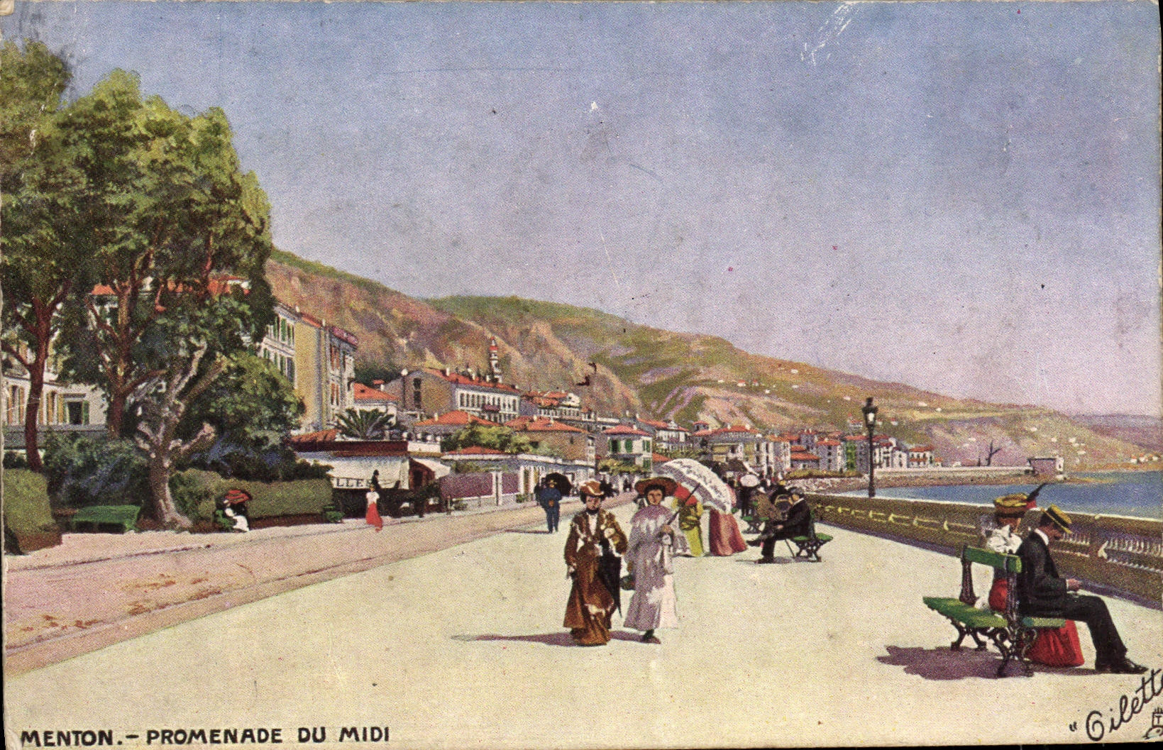 CPA Menton Promenade Du Midi