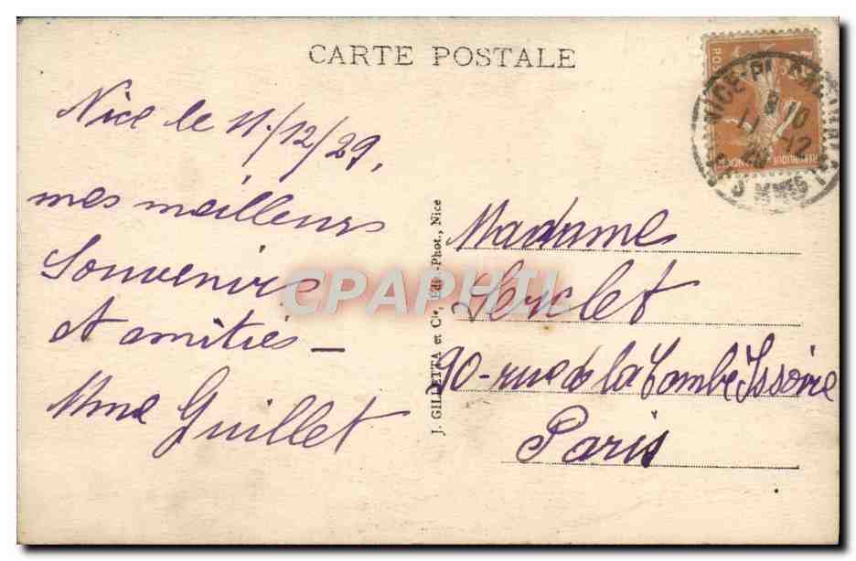CPA Menton Pont et Ravin St Louis Frontiere — Rückseite