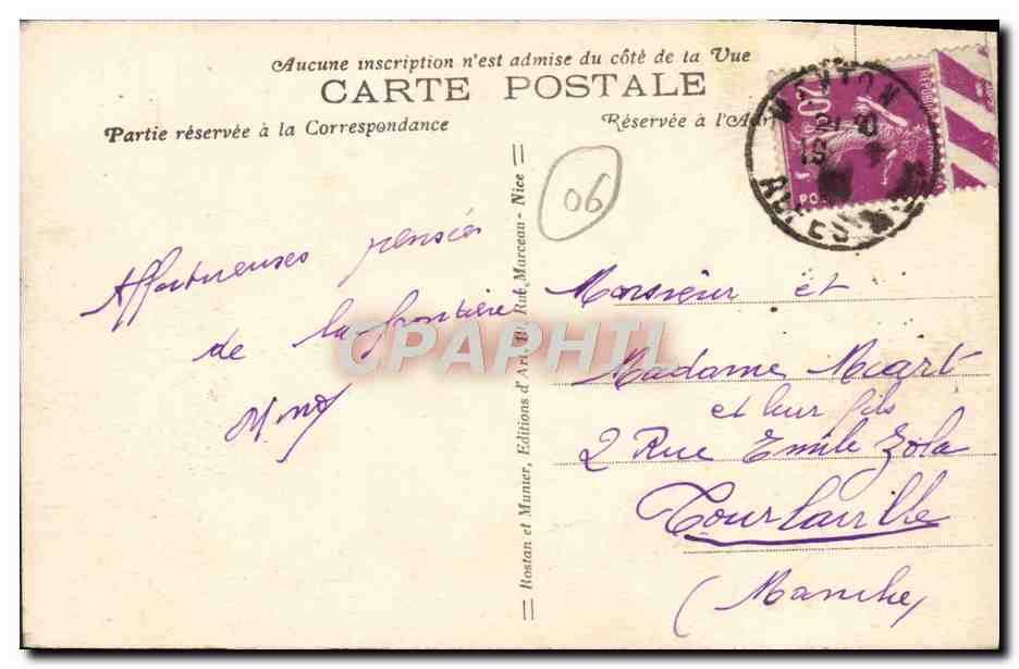 CPA Menton La Vieille Ville et le Port  — Rückseite