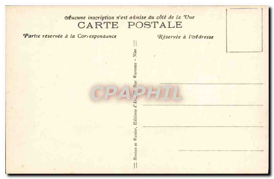 CPA Menton Le jardin public et les montagnes de Sainte Agnes  — Rückseite