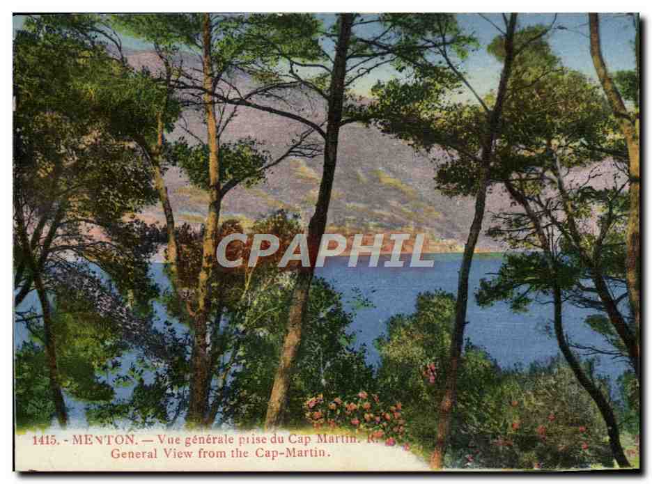 CPA Menton Vue Generale Prise du Cap Martin