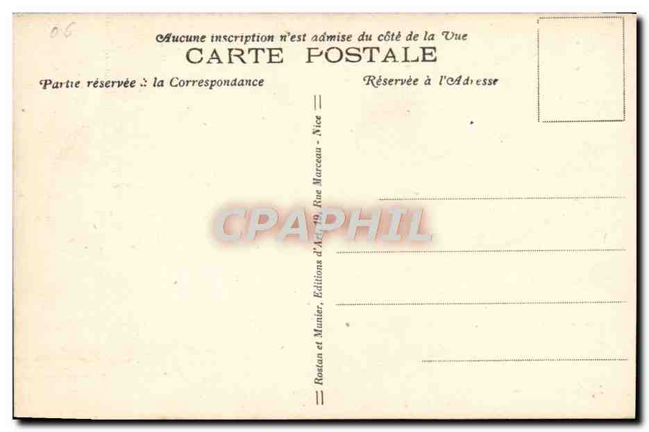 CPA Menton Vue Generale Prise du Cap Martin — Rückseite