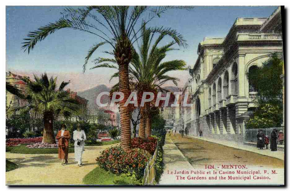 CPA Menton Le Jardin Public et le Casino Municipal