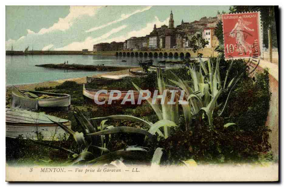 CPA Menton Vue Prise De Garavan