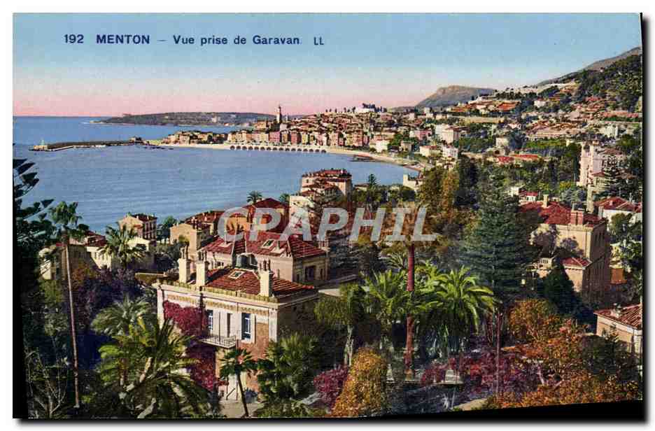 CPA Menton Vue prise de Garavan 