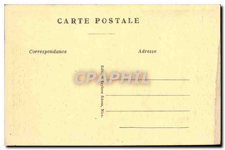 CPA Menton Les Jardins et le Casino — Rückseite