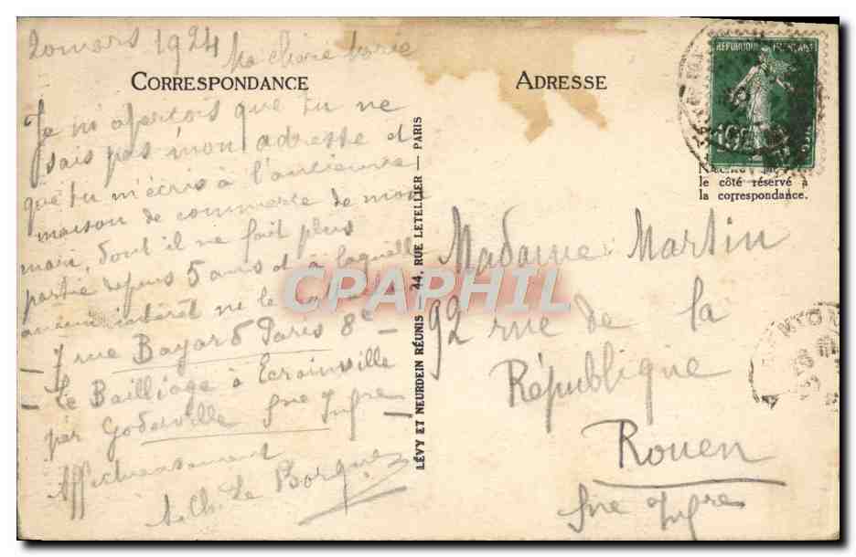 CPA Menton Vue prise de Garavan — Rückseite