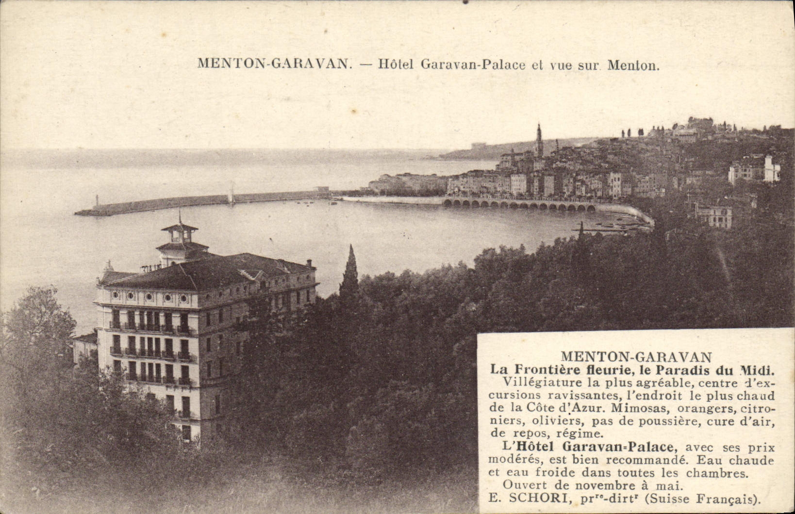 CPA Menton Garavan Hotel Garavan Palace et Vue Sur Menton