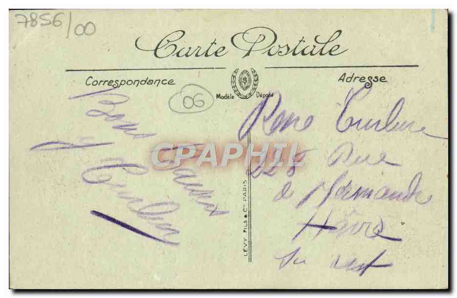 CPA Menton Frontiere Franco Italienne Les rochers rouge Restaurant — Rückseite