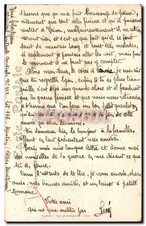 CPA Menton L'Hotel Imperial — Verso