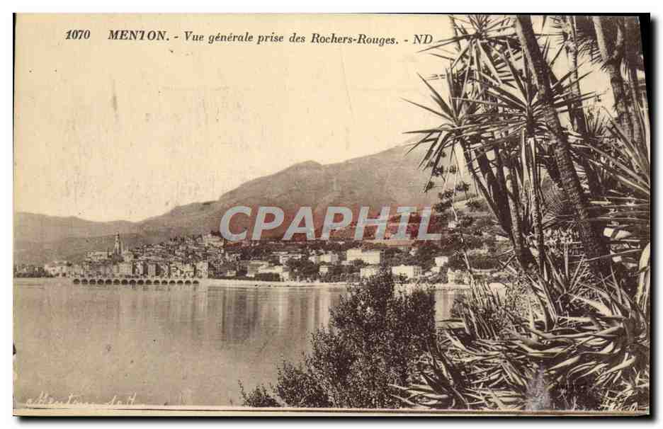 CPA Menton Vue Generale Prise des Rochers Rouges