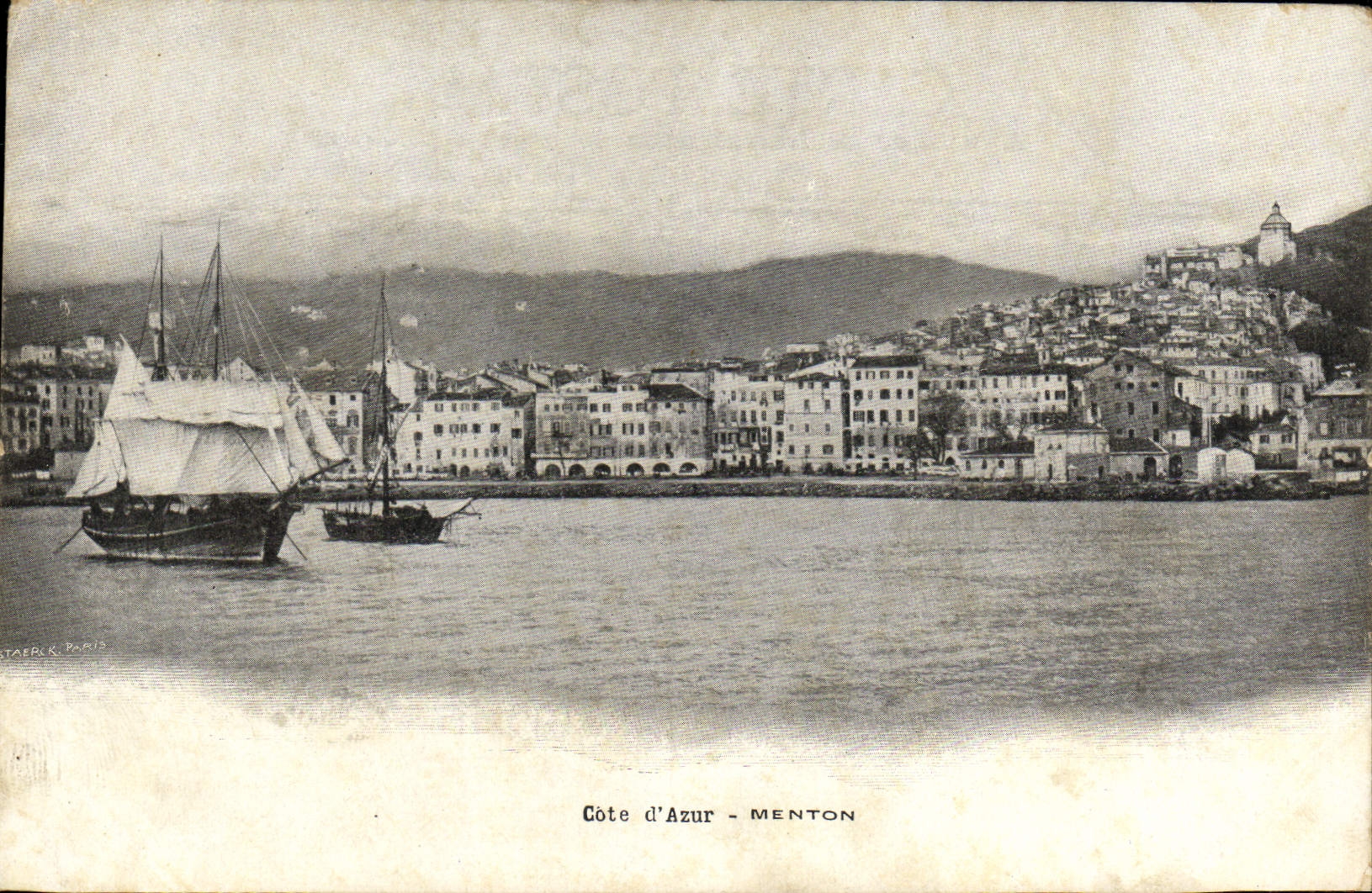 CPA Menton Cote D'Azur Bateau Voilier 
