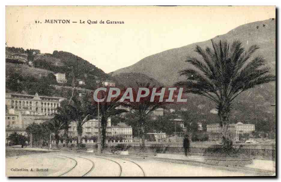 CPA Menton Le quai de Garavan