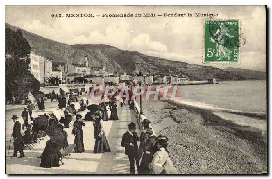 CPA Menton Promenade Du Midi Pendant la Musique