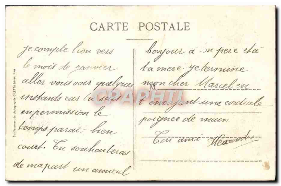 CPA Menton Promenade Du Midi Pendant la Musique — Rückseite