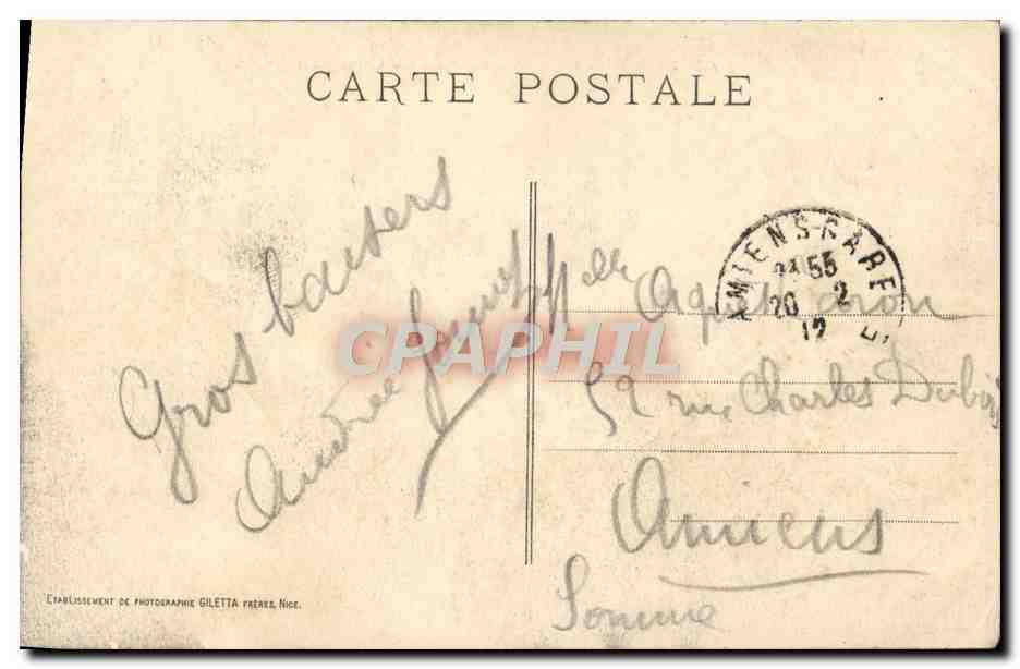 CPA Menton Vue Prise de Garavan — Rückseite