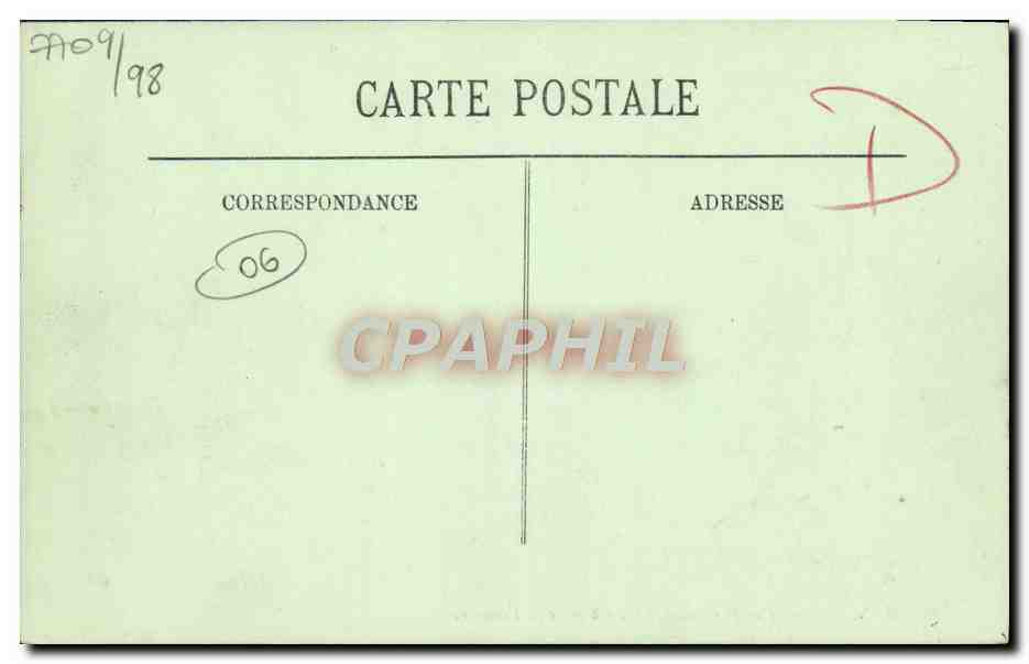 CPA Menton Vue Prise entre les Rochers de la Frontiere — Rückseite