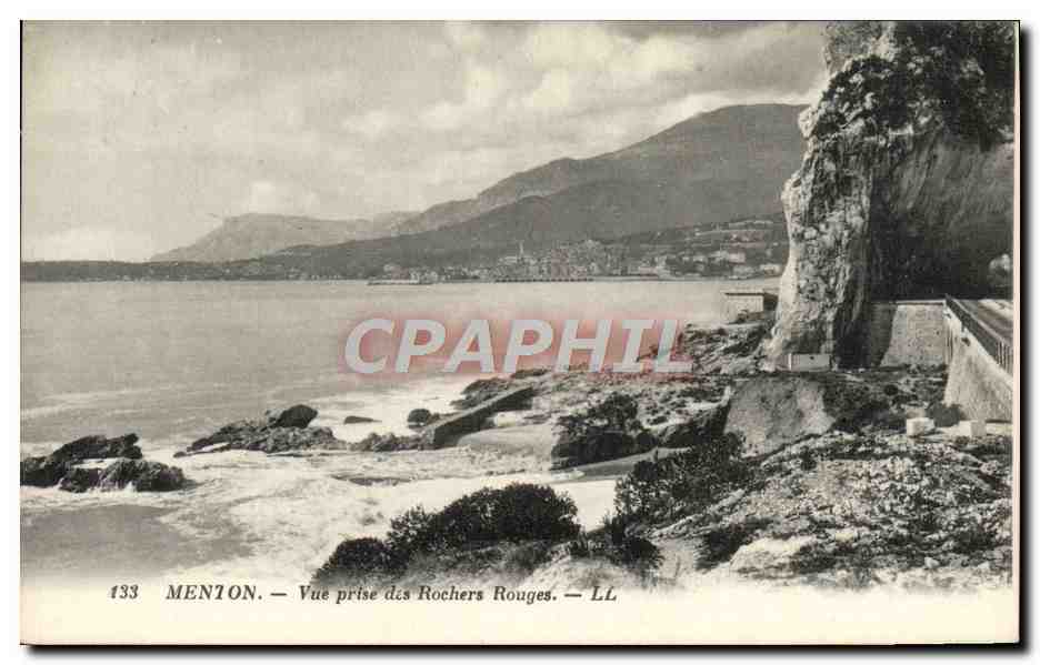 CPA Menton Vue Prise des Rochers Rouges